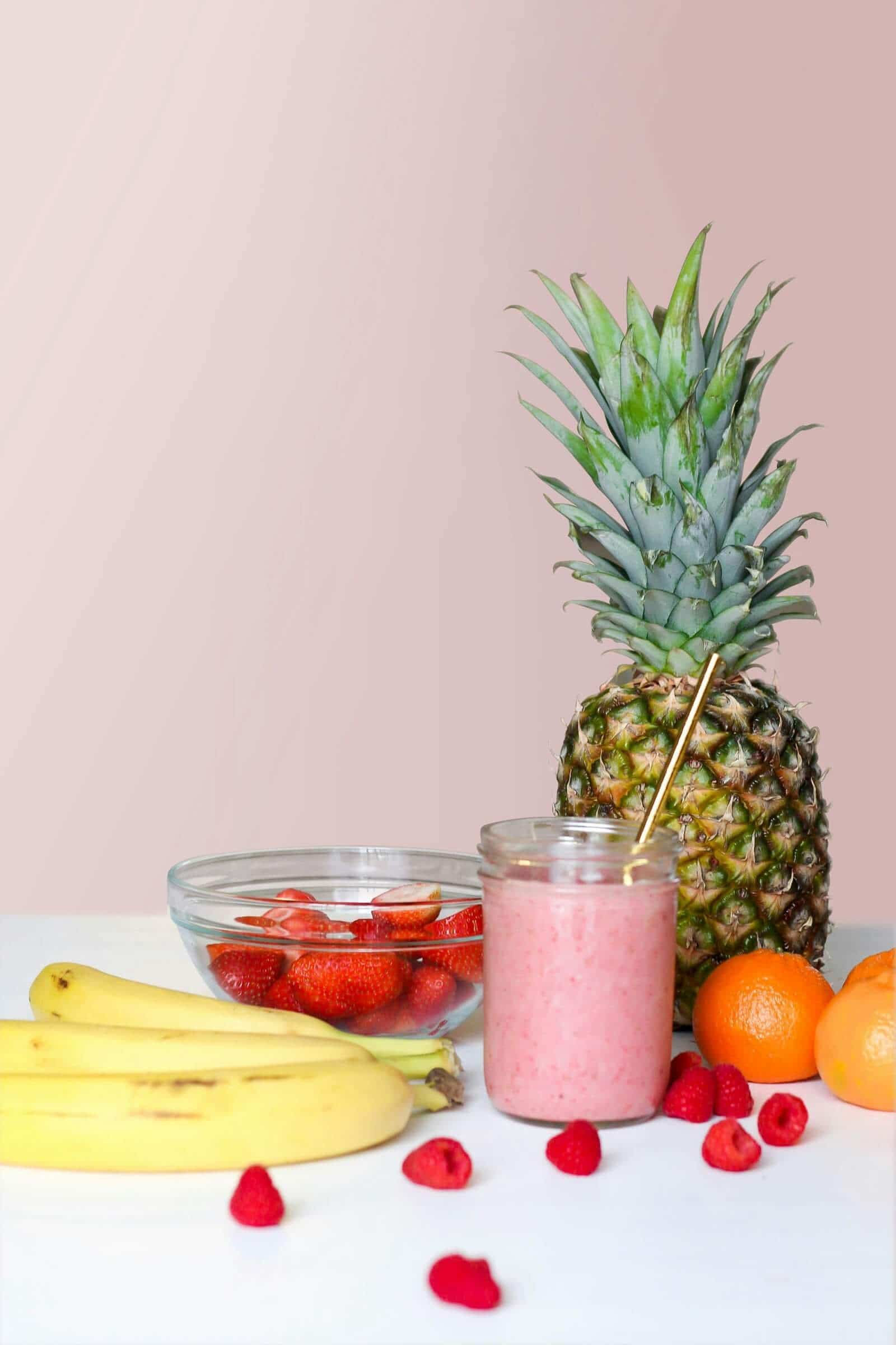 pitta dosha balancing smoothie and fruits