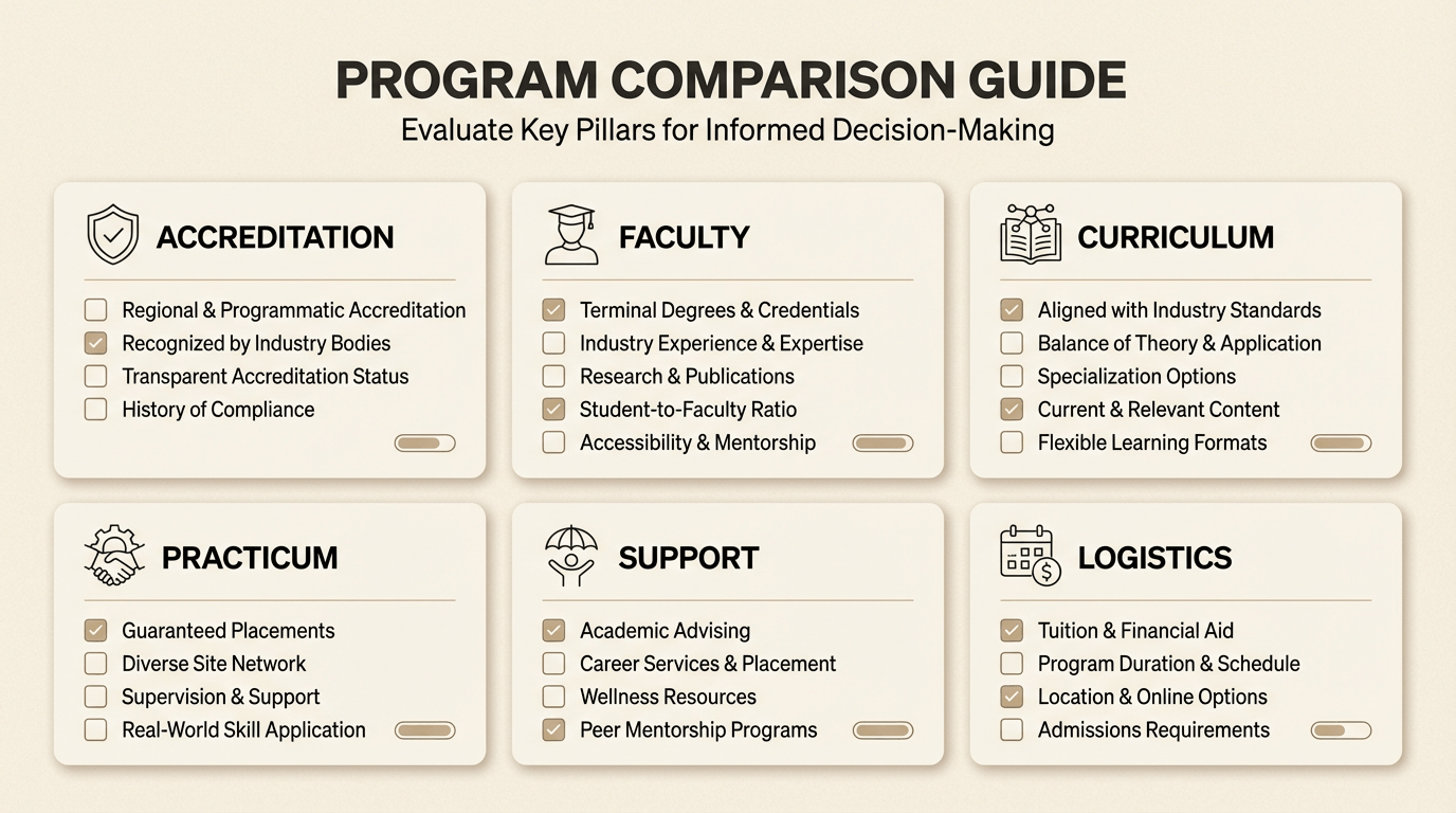Program comparison infographic on how to choose a yoga teacher training